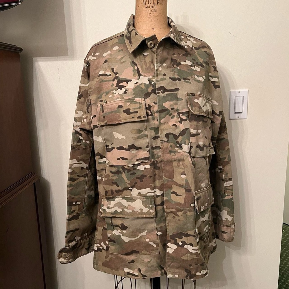 Vintage Genuine Camouflage Medium Length Military Oversized Long Field Jacket